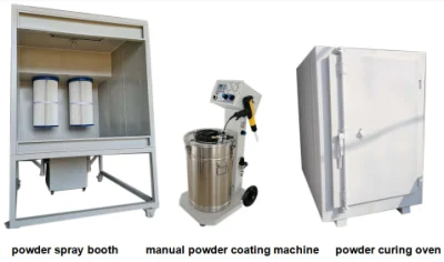 Sistema completo de revestimento em pó eletrostático manual, pistola de pó para cabine de forno e planta